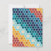 Colorful Retro Floral Mosaic Hexagon Pattern Notitiekaartje (Achterkant)