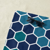 Colorful Retro Floral Mosaic Hexagon Pattern Strandlaken (In situ)