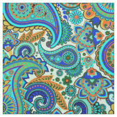 Colorful Retro Floral Paisley Pattern Stof (Swatch)
