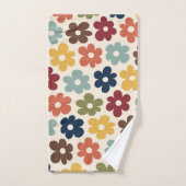 Colorful Retro Floral Pattern Bad Handdoek (Handdoek)