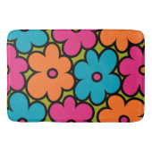 Colorful Retro Floral Pattern Badmat (Voorkant)