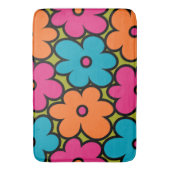 Colorful Retro Floral Pattern Badmat (Voorkant Verticaal)