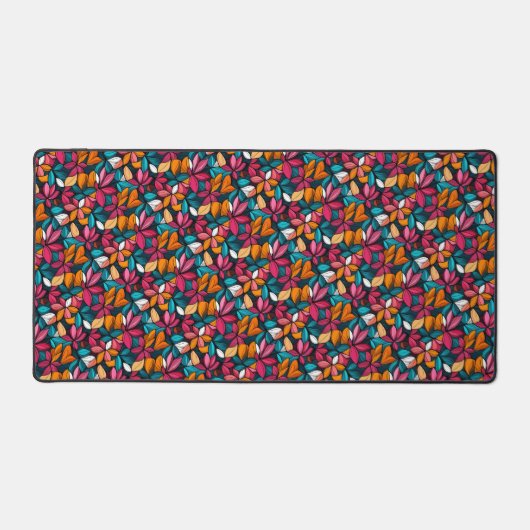 Colorful Retro Floral Pattern Bureaumat (Voorkant)