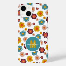 Colorful Retro Floral Pattern Case-Mate iPhone 14 Hoesje
