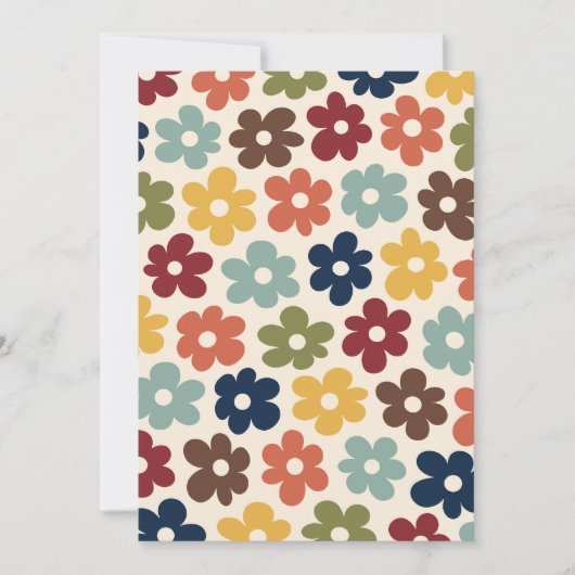 Colorful Retro Floral Pattern Kaart (Voorkant)