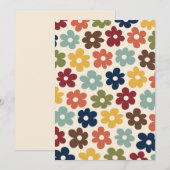 Colorful Retro Floral Pattern Kaart (Voorkant / Achterkant)