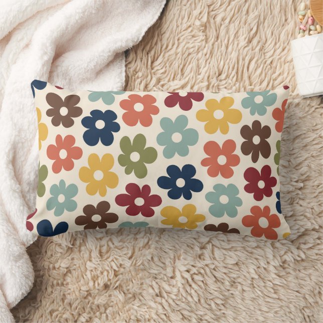 Colorful Retro Floral Pattern Kussen (Deken)