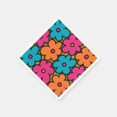 Colorful Retro Floral Pattern Servet (Hoek)