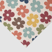 Colorful Retro Floral Pattern Tissuepapier (Detail)