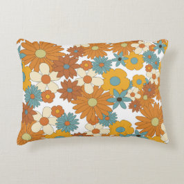 Colorful Retro Flower Pattern Accent Kussen
