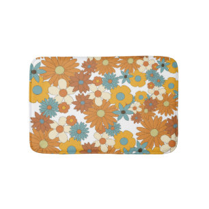 Colorful Retro Flower Pattern Badmat