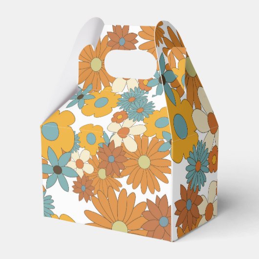 Colorful Retro Flower Pattern Bedankdoosjes (Achterkant)