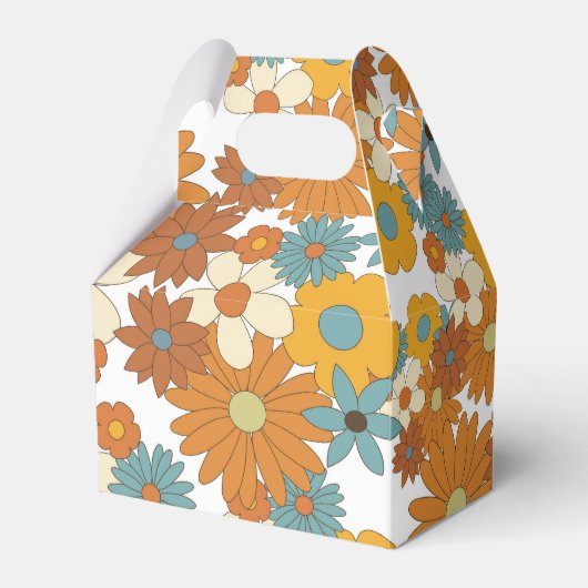 Colorful Retro Flower Pattern Bedankdoosjes (Voorkant Zijde)