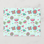 Colorful Retro Flower Pattern Briefkaart (Voorkant)