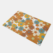 Colorful Retro Flower Pattern Deurmat (Schuin)