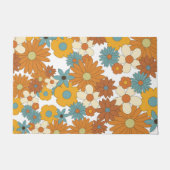 Colorful Retro Flower Pattern Deurmat (Voorkant)