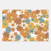 Colorful Retro Flower Pattern Inpakpapier Vel (Voorkant 2)