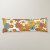 Colorful Retro Flower Pattern Lichaamskussen (Achterkant)