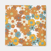 Colorful Retro Flower Pattern Magneet (Voorkant)