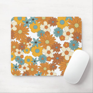 Colorful Retro Flower Pattern Muismat