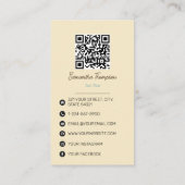 Colorful Retro Flower Pattern QR Code Social Media Visitekaartje (Achterkant)