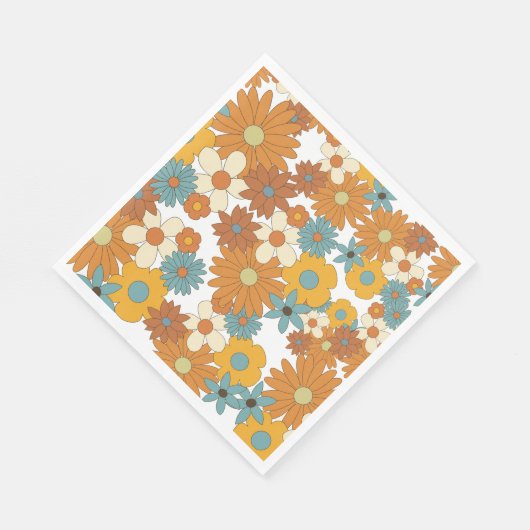 Colorful Retro Flower Pattern Servet (Hoek)