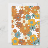 Colorful Retro Flower Pattern Theme Birthday Kaart (Achterkant)