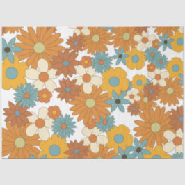 Colorful Retro Flower Pattern Tissuepapier