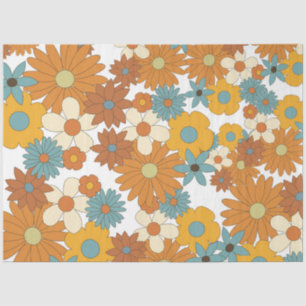 Colorful Retro Flower Pattern Tissuepapier
