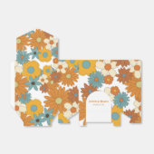 Colorful Retro Flowers 60's 70's Arch Wedding Bedankdoosjes (Uitgevouwen)