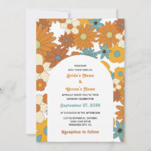 Colorful Retro Flowers 60's 70's Arch Wedding