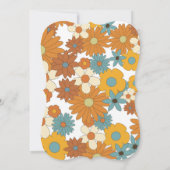 Colorful Retro Flowers 60's 70's Arch Wedding Kaart (Achterkant)