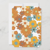 Colorful Retro Flowers 60's 70's Arch Wedding Kaart (Achterkant)