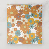 Colorful Retro Flowers 60's 70's Arch Wedding Plaatskaartje (Binnenkant ongevouwen)