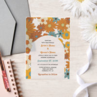 Colorful Retro Flowers 60's 70's Arch Wedding