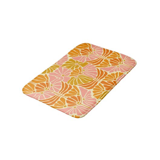 Colorful Retro Flowers Badmat (Gekanteld)