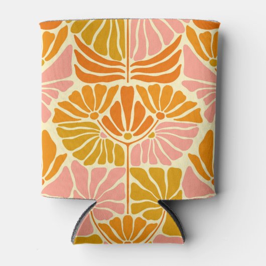 Colorful Retro Flowers Blikjeskoeler (Voorkant)