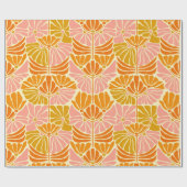 Colorful Retro Flowers Cadeaupapier (Vlak)