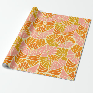 Colorful Retro Flowers Cadeaupapier