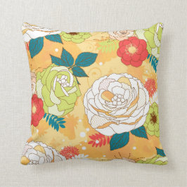 Colorful Retro Flowers Collage Kussen