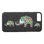 Colorful Retro Flowers Elephant Family Case-Mate iPhone Hoesje (Achterkant (Horizontaal))