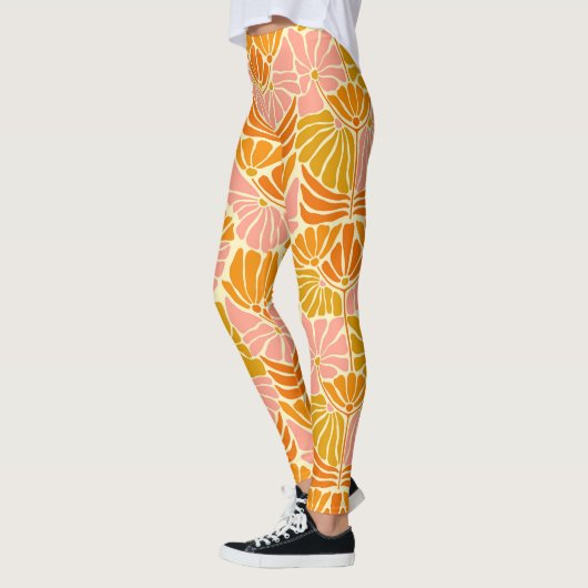 Colorful Retro Flowers Leggings (Links)