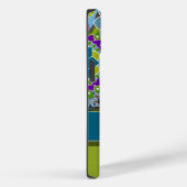 Colorful Retro Flowers met Monogram Case-Mate iPhone Case (Achterkant / Rechts)