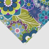 Colorful Retro Flowers met Monogram Tissuepapier (Detail)