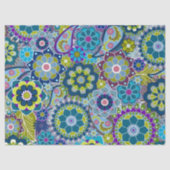 Colorful Retro Flowers met Monogram Tissuepapier (Voorkant)