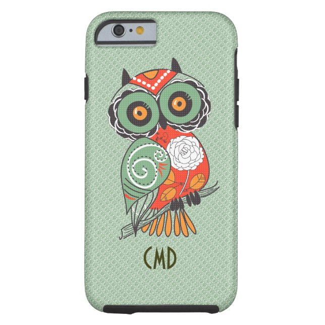 Colorful Retro Flowers Owl Case-Mate iPhone Case (Achterkant)
