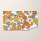 Colorful Retro Flowers Patroon Bad Handdoek (Handdoek)