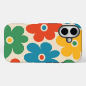 Colorful Retro Flowers Patroon Case-Mate iPhone Case (Achterkant (horizontaal))