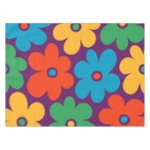 Colorful Retro Flowers Patroon Tafelkleed (Voorkant (Horizontaal))