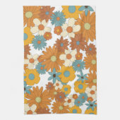 Colorful Retro Flowers Patroon Theedoek (Verticaal)